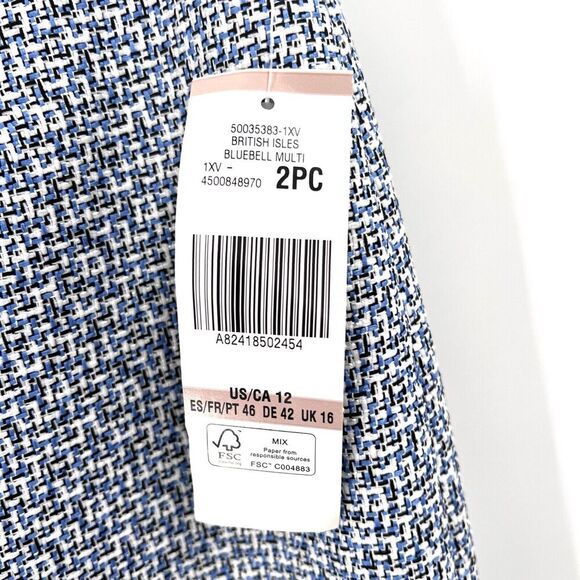 LE SUIT 2 PC Blue Black Blazer Jacket Skirt Suit Set Executive Career - Picture 8 of 8